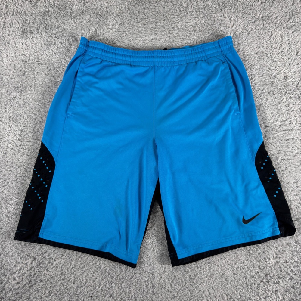 Nike Dri-FIT Basketball Shorts Mens Large Blue Black Colorblock Athletic